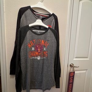 (2) Bundle: Men’s Clemson long sleeve shirts. (1) Henley (CT 0014)